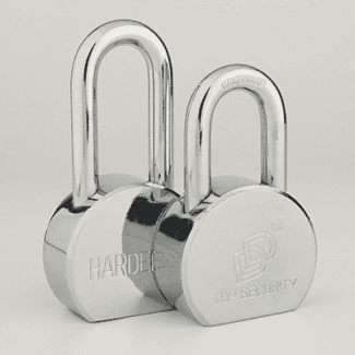 Chrome-Plated Long Shackle Round Steel Padlock